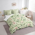 thumbnail image 3 of Homewish Chic Flowers 7pcs Bedding Comforter Set For Teens Female Girls,Spring Garden Queen Bedding Sets Super Cozy,Green Pink Queen Sheet Sets,Lightweight Room Decor,Reversible, 3 of 8