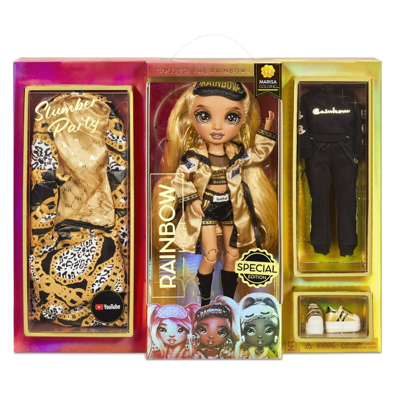 Rainbow High Marisa Golding Gold Fashion Doll Playset, 10 Piece