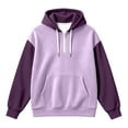 thumbnail image 4 of Rhuody Mens Hoodies O Neck Color Match Long Sleeve Sweatshirts Pullover Sweatshirt With Pocket 3Xl Purple, 4 of 4