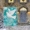 thumbnail image 2 of Winter Garden Flag 28x40 Double Sided, Large Burlap Pigeon Snowflake Garden Yard Flags Peace on Earth for Winter Seasonal Outside Outdoor House Holiday Decor (ONLY FLAG), 2 of 6