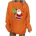 thumbnail image 2 of Hauts Décontractés pour Femmes Col Rond Imprimé Arbre de Noël Neige Manches Longues Blouse, 2 of 4
