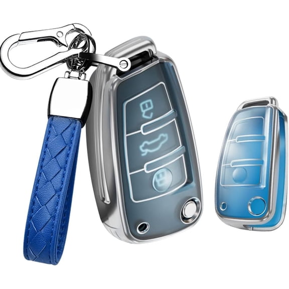 TPU Crystal Key Fob Cover For Audi Audi A1 A3 S3 A4 S4 RS4 A6 S6 RS6 Q3 Q5 Q7 TT TTS R8 Car Accessories with Keychains
