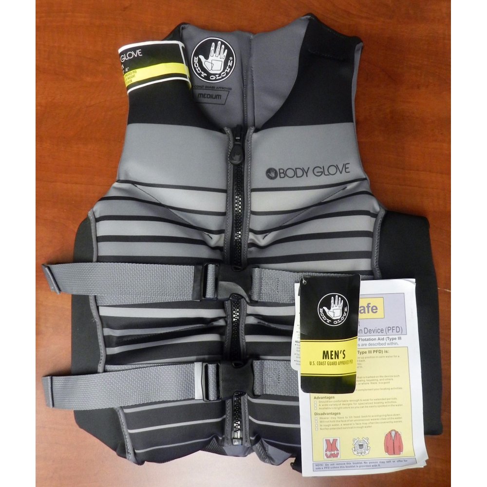 BODY GLOVE MENS U.S COAST GUARD APPROVED PFD BREATHABLE