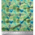 thumbnail image 1 of Soimoi Moss Georgette Fabric Tropical Leaves Print Fabric by Yard 42 Inch Wide, 1 of 3