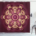 thumbnail image 1 of Ambesonne Purple Mandala Shower Curtain, Eastern Retro, 69"Wx70"L, Dried Rose Yellow, 1 of 3