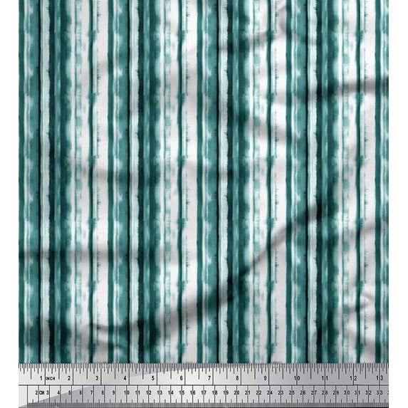 Soimoi Cotton Voile Fabric Stripe Small Print Fabric by The Yard 56 Inch Wide