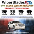 thumbnail image 2 of 2008 Cadillac Escalade ESV Beam Wiper Blades Wipers w/1yr Warranty (Set of 3) w/Rear Wiper (WiperBladesUSA), 2 of 5