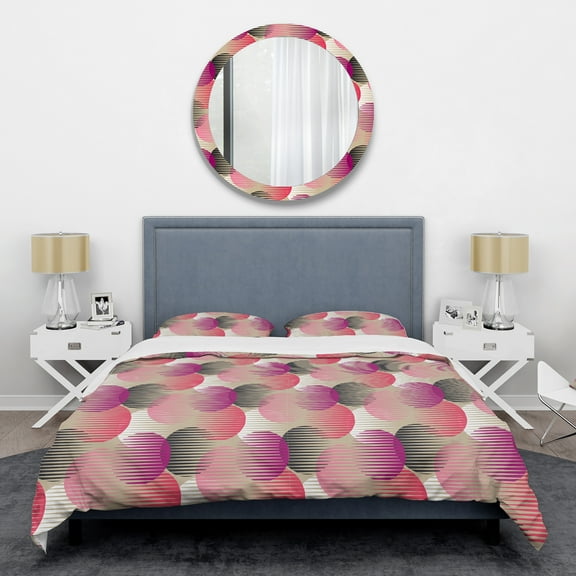 Designart 'Retro Circular Pattern VIII' Mid-Century Modern Duvet Cover Set