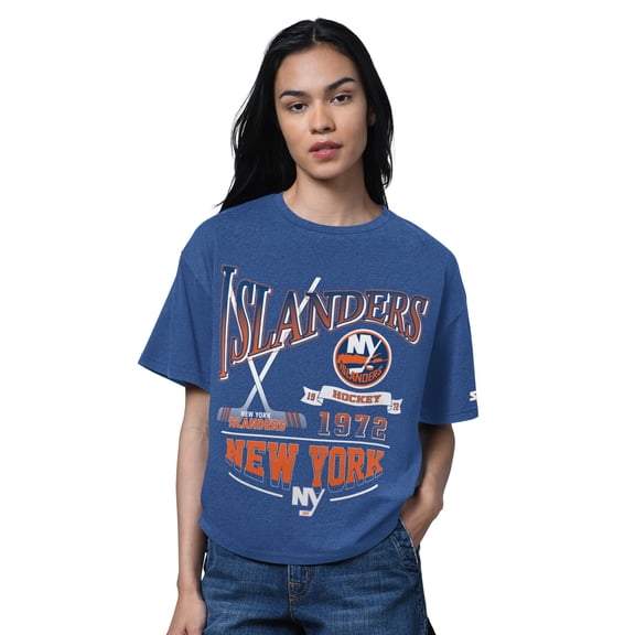 Women's Starter Heather Royal New York Islanders Oversized Hall of Fame T-Shirt