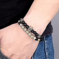 thumbnail image 5 of 4 Uds. Pulsera de cuentas con dijes de rey corona de 8mm para hombres y mujeres cuentas de piedra de ónix mate negro Natural elástico ajustable, 5 of 5