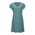 thumbnail image 6 of Afdoent Women Dress Summer Ladies Beach Dress Loose Fit Deep V Neck Mini Dress With Ruffled Sleeves For Relaxed Style Elegant, 6 of 6