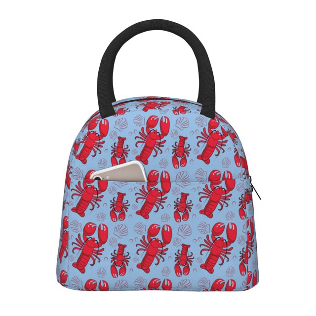 Easygdp Cartoon Lobsters 2 Bolsa de Almuerzo Insulada Grande, Forro de Aluminio, Diseño Espacioso, a Prueba de Fugas, Ideal para Trabajo, Picnics, Viajes y Actividades al Aire Libre