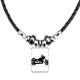 thumbnail image 1 of mecanico de moto negro patrón collar a mano colgante de cuerda de cuero Unbranded M, 1 of 3