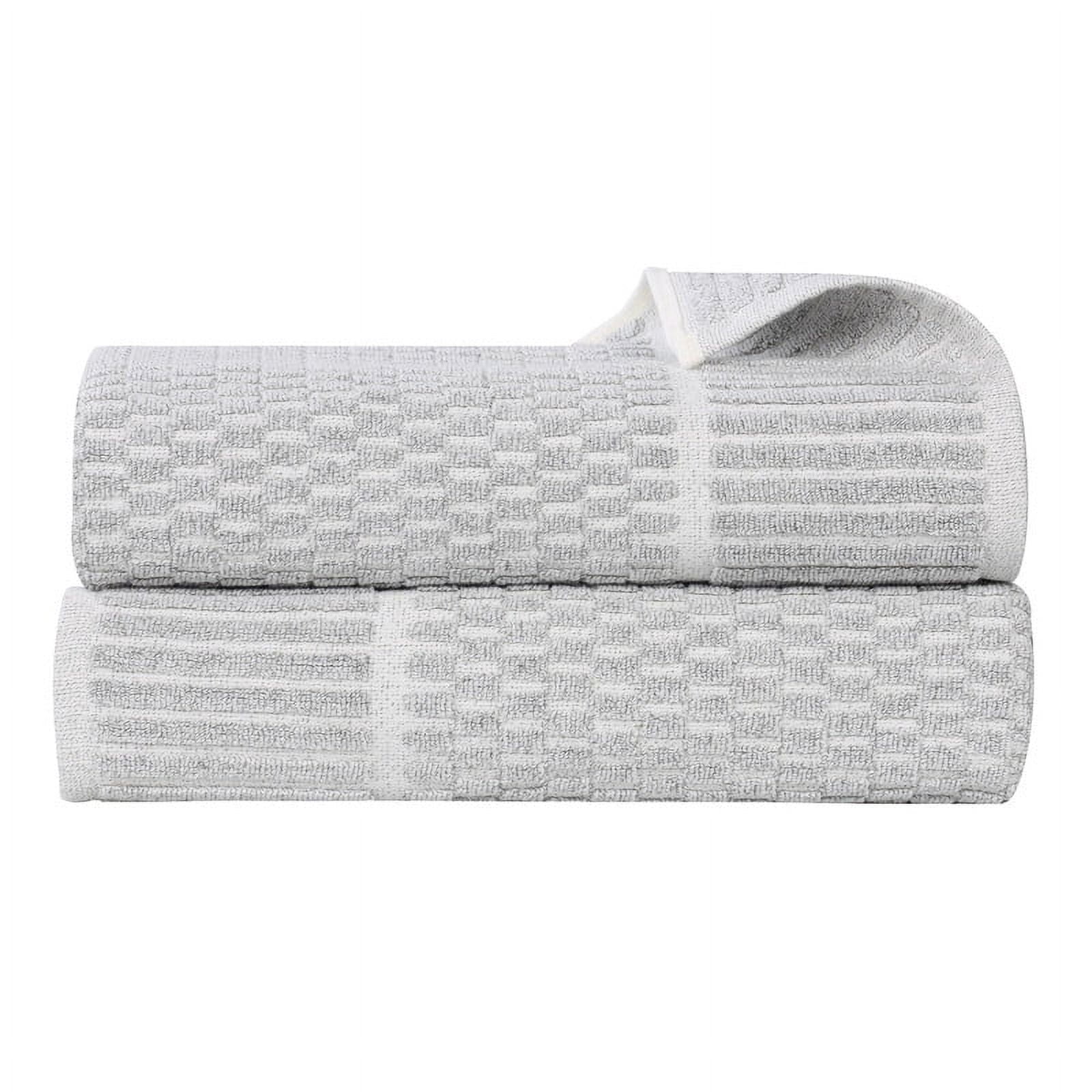 Superior Juno Viscose Cotton Blend Medium Weight Bath Sheets, Set of 2, Platinum