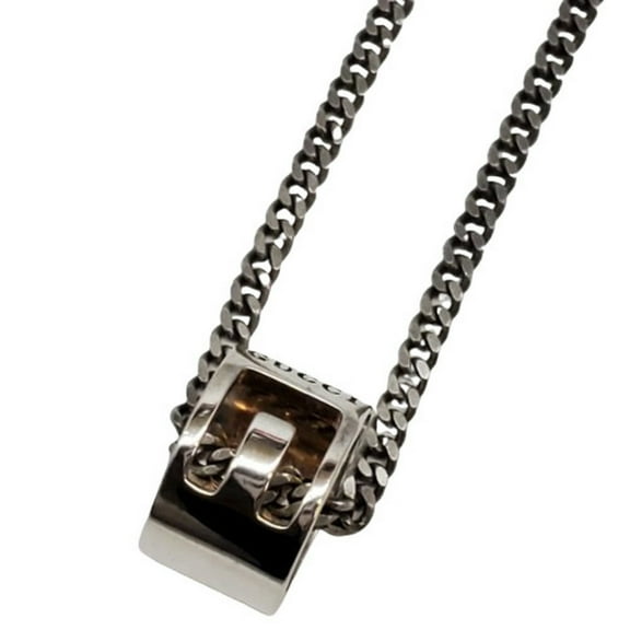 Pre-Owned GUCCI Cutout G Necklace Sv925 Silver Men's Women's Kaizuka Store... (Good)