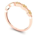 thumbnail image 2 of 0.1 ct Brilliant Round Cut Natural Citrine 14k Rose Gold Stackable Band SZ 6.5, 2 of 6
