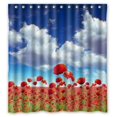 thumbnail image 1 of ABPHQTO Campo de flores de amapola bajo el diseño del cielo azul Cortina de ducha Cortina de ducha impermeable 160x180 cm, 1 of 2