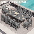 thumbnail image 7 of SERWALL 9-Piece Outdoor Dining Set with Expandable Patio Dining Table and 8 Chairs, 60–83 Inch All-Weather HDPE Patio Furniture Sets for Backyard, Garden, Deck, Poolside - Gray, 7 of 7