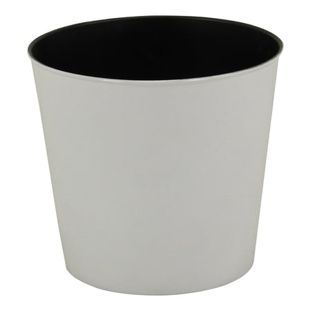 Round  9  white planter with a tapered body