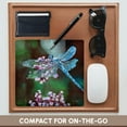 thumbnail image 4 of 3dRose, Blue Dragonfly A dragonfly with blue body and irrI wouldescent wings on pink flowers, MousePad, 4 of 7