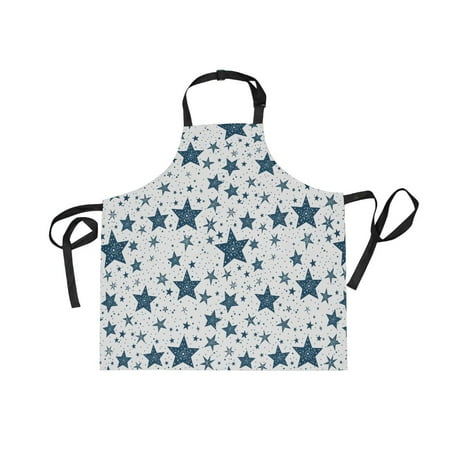 

JSTEL Blue Stars Starry Apron with 2 Pockets for Women Men Adjustable Garden Bib