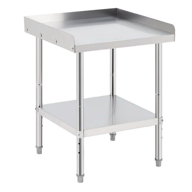 Stainless Steel Equipment Grill Soporte Mesa Resistente Commercial cm de Anchoorkstation con Ajustable Estante & Altura Removable 3-Sided Backsplash 400 lbs Capacity para Restaurant Food Truck BBQ
