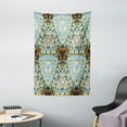 thumbnail image 1 of Tie Dye Decor Tapestry, Classic Tie Dye Batik Motif with Bizarre Oriental Multiple Icons Aesthetic, Wall Hanging for Bedroom Living Room Dorm Decor, 40W X 60L Inches, Brown Blue, by Ambesonne, 1 of 2