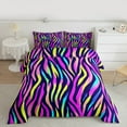 thumbnail image 2 of jejeloiu Chic Zebra Pattern Full Size Comforter Sets,Geometric Striped Lines Bedding Comforter Set,Gradient Pink Yellow Blue Bedding Sets For Kids,Breathable Home Decor Reversible,3 Pieces, 2 of 8