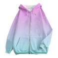 thumbnail image 4 of VISALY Womens Zip Up Hoodies Sweater Jacket Fall Jacket Oversized Pocket Sweatshirt Casual Zipper Jacket Solid Color Long Sleeve Tops Comfy Sweaters Plain Hoodie Fall Sweaters Pink S, 4 of 5