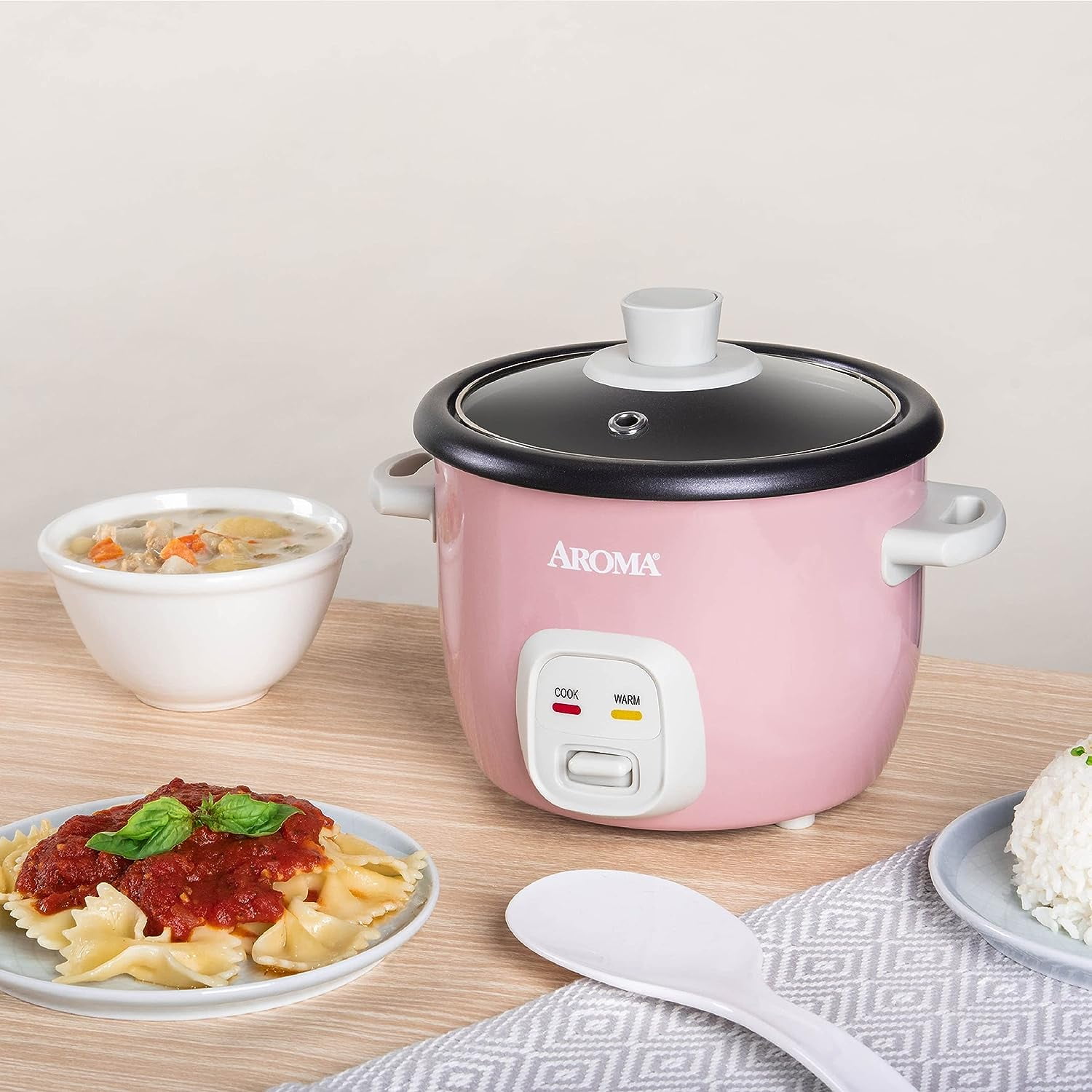 Restored Aroma Housewares 4-Cups (Cooked) 1Qt Rice & Grain Cooker ARC-302NGP (Refurbished)