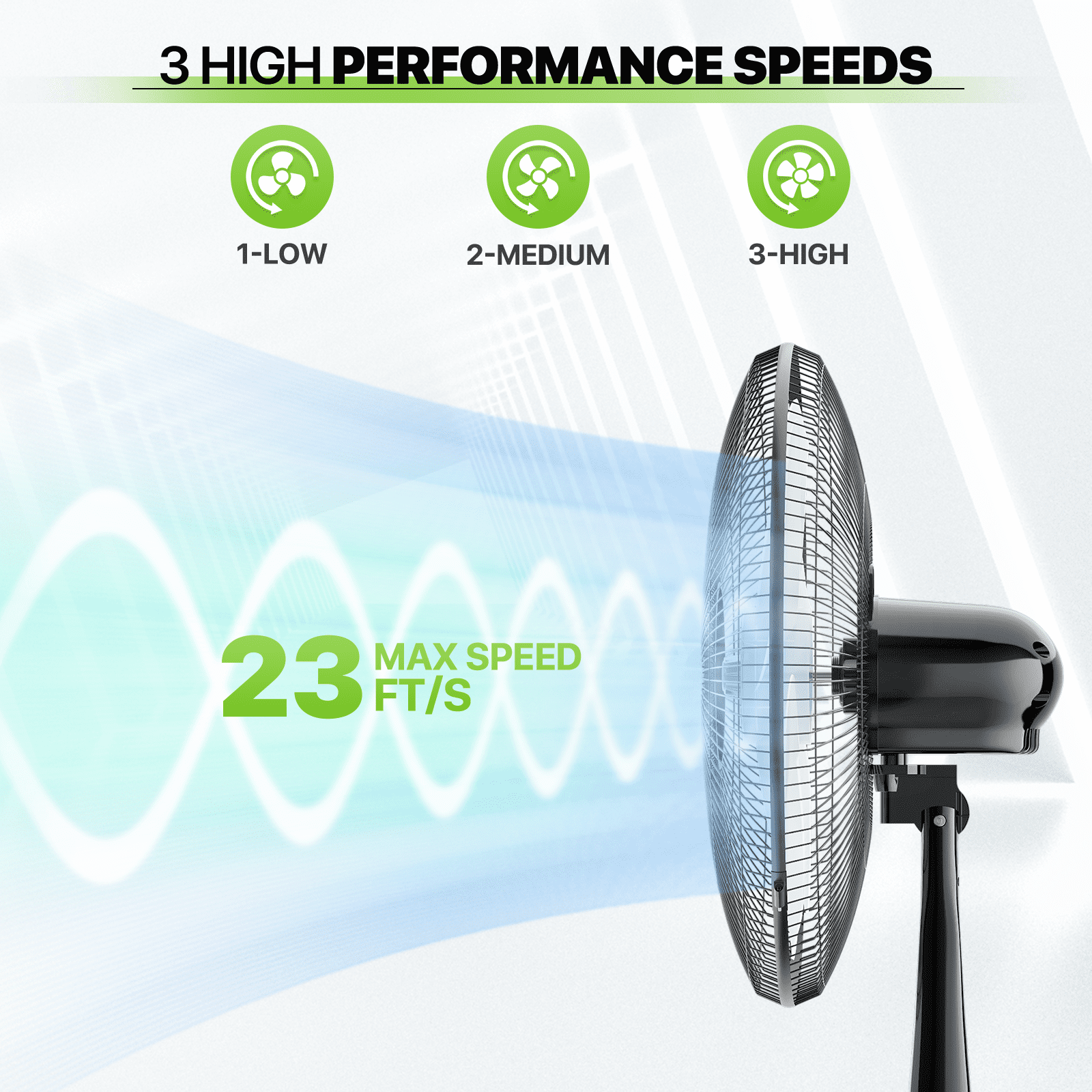 Magshion 17" Oscillating Pedestal Fan with 3 Speeds, Adjustable Standing Cooling Fan with Remote, Ultra Quiet Stand Up Fan, 3 Modes Floor Fan for Home Bedroom Office, Black