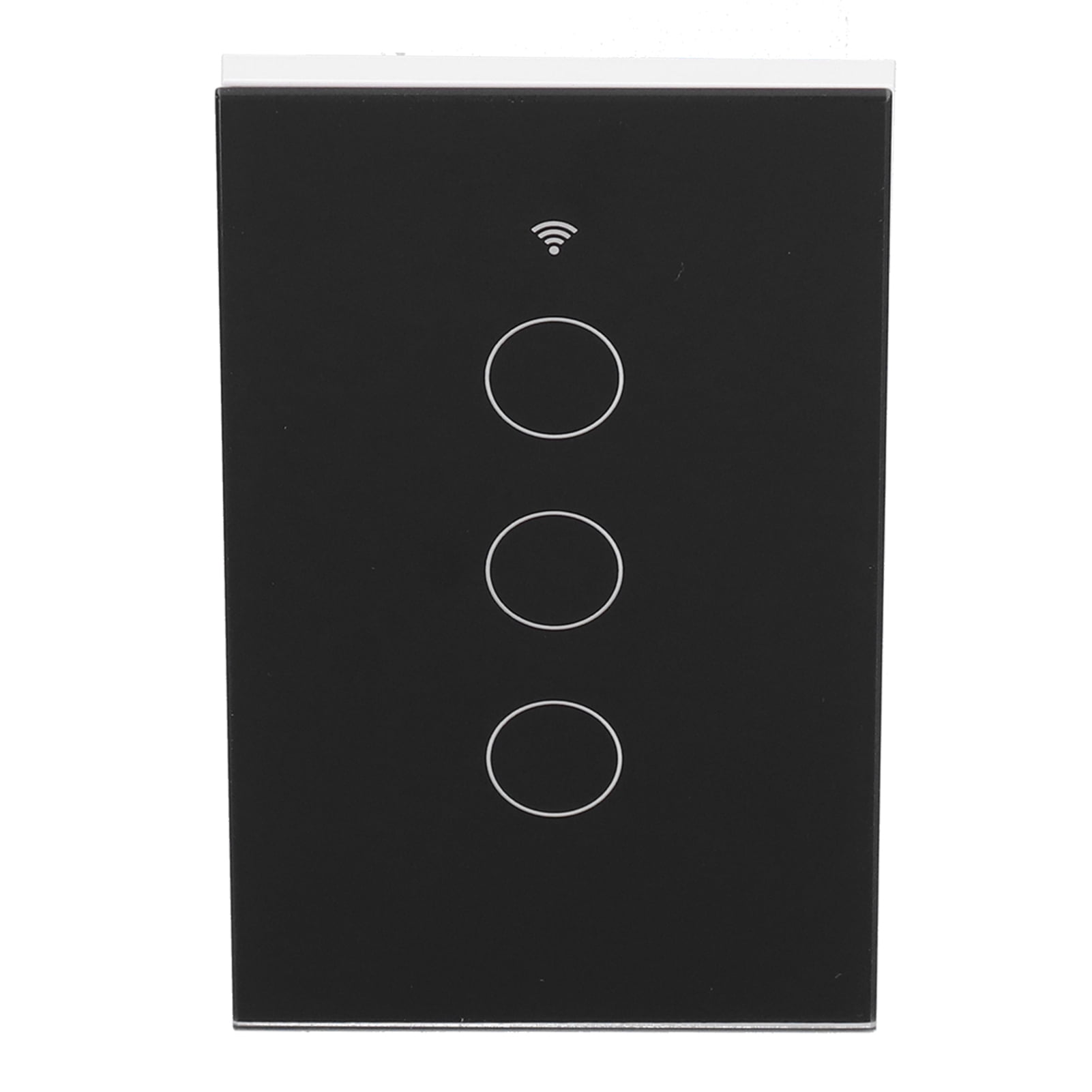 BIMZUC Intelligent Light Touch Switch Remote Control 3 Gang American Type Zigbee Home Automation Wall Switch Panel 100-240V Black (15 cm / 5.91 inches)