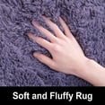 thumbnail image 6 of Softlife Stylish Soft Shaggy Velvet Carpet for Living Room/Bedroom, Fluffy Area Rugs, 4' x 5.9' , Gray Purple, 6 of 8