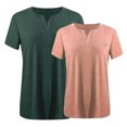 thumbnail image 3 of 2 Pcs Shirts for Women Plus Size Tee Vneck Short Sleeve Blouse Tops Casual Tshirt Summer Clothes, 3 of 3