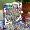 thumbnail image 4 of eeBoo Piece & Love: Paradise Garden - 500 Piece Puzzle - 23" Round Jigsaw, Vibrant Bird & Nature Collage Artwork, Eco-Friendly, Playlist, Adult & Kids, 4 of 8