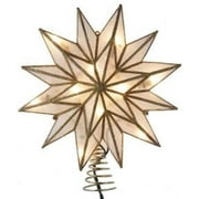 Kurt Adler 9.06-Inch UL 10-Light 12-Point Gold Capiz Star Treetop