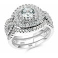 thumbnail image 6 of Hitanshu Jewels Round Cut Cubic Zirconia Wedding Trio Set His & Her Ring 14k White Gold Finish, 6 of 6