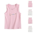 thumbnail image 4 of Rohuuque Girls' Camisole,Cotton Flower Printed Tagless Cami, Toddler Sizing, Multiple Packs & Colors Available Tank Tops 3 Years Pink, 4 of 4