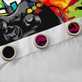 thumbnail image 4 of Manfei Boys Gaming Gamer Curtains Pack of 2 (42x84 Each), Video Game Console Gamepad Curtains Blackout, Black Red Orange Bedroom Curtains, Luxury Bedroom Decor, 4 of 6
