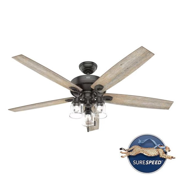 Hunter Bristlecone 60-in Noble Bronze LED Indoor Ceiling Fan with Light (5-Blade)