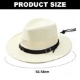 thumbnail image 2 of Harhinhe 56-58cm hat circumference men and women jazz hat straw hat summer hat retro top hat outdoor wide-brimmed sun hat, 2 of 5