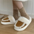 thumbnail image 2 of Fesfesfes Wineter Slip Women's Winter Bedroom Retro Style Color Collision Cotton Slippers Casual Fashion Home Warm Soft Soles Floor Warm Plush Slippers 5.5-6(36-37), 2 of 8