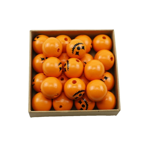 Bearachild 100 piezas de cuentas espaciadoras de decoración de Halloween juego de bolas redondas con agujeros joyería de cuentas de septación Kits de decoración para fiestas Bearachild HA064261-00
