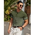 thumbnail image 5 of COOFANDY Mens Polo Shirt Short Sleeve Knit Texture Shirts Casual Striped Golf Shirt, 5 of 6