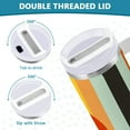 thumbnail image 3 of Yayeee 40oz Double-Wall Insulated Stainless Steel Tumbler with Handle Bottle, Stripes and Circle, 3 of 8