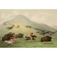 thumbnail image 2 of George Catlin 24x18 Gold Ornate Framed and Double Matted Museum Art Print Titled - Buffalo Hunt, Horseback (1844), 2 of 4