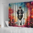 thumbnail image 4 of Hello 2025 English Springer Spaniel Celebrates Happy New Year Firework Balloon Shower Curtain Springers Dog Lover Gifts Waterproof Bathroom Bathtub Curtain - 02024, 4 of 5