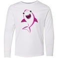 thumbnail image 3 of Inktastic Cute Shark, Little Shark, Pink Shark Long Sleeve Youth T-Shirt, 3 of 5