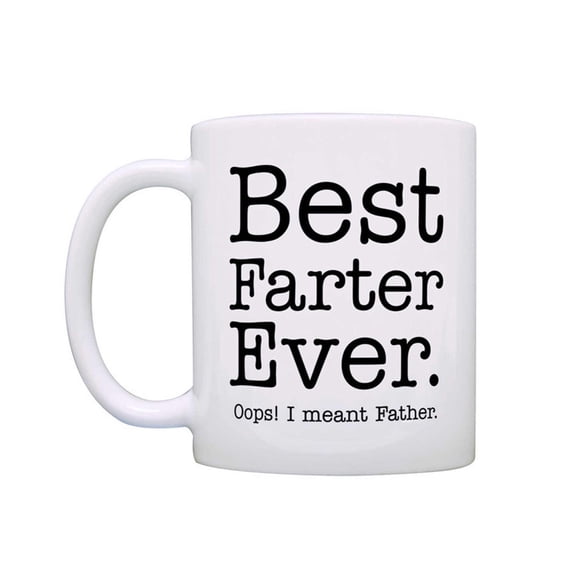 Goowood Dad Mug Best Farter Ever Oops Meant Father Funny Coffee Mug White Ceramic Tea Cup Father Day Gifts for Dad Best Dad Ever Mug 11oz