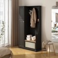 thumbnail image 2 of Resenkos 1 Door Closet, Accent Storage Cabinet Suitable for Living Room, Entryway, Bedroom, Black, 2 of 9